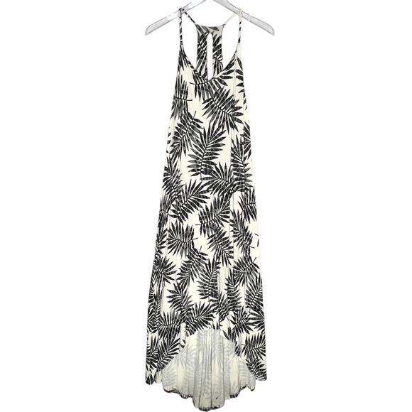 C&C California S Womens Black White Floral Halter Hi Low Midi Dress - Picture 1 of 8
